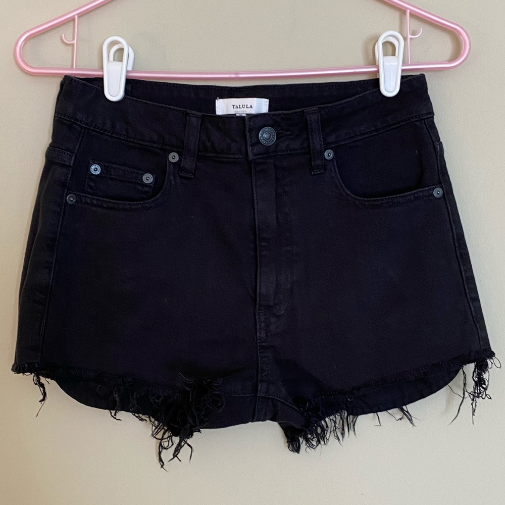 Talula Aritzia Black Jean High-waist Shorts- 26